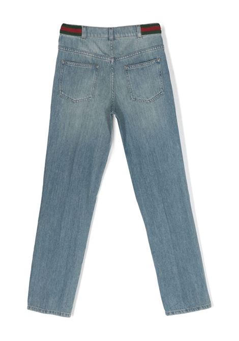 Pantalone Jeans Gucci Kids con dettaglio sul cinturino GUCCI | PANTALONI E JEANS | 759866 XDCRW4447